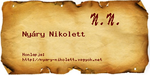 Nyáry Nikolett névjegykártya